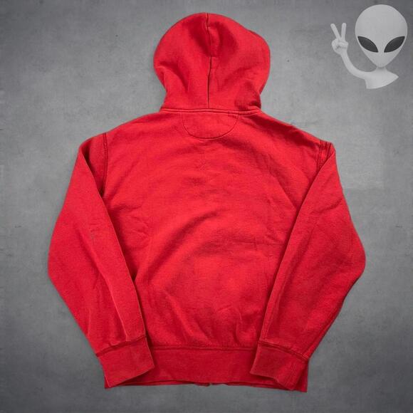 Polo Ralph Lauren Zip Hoodie Small Red Plaid Lined Vintage Jacket Y2K Gold Pony - Picture 5 of 6